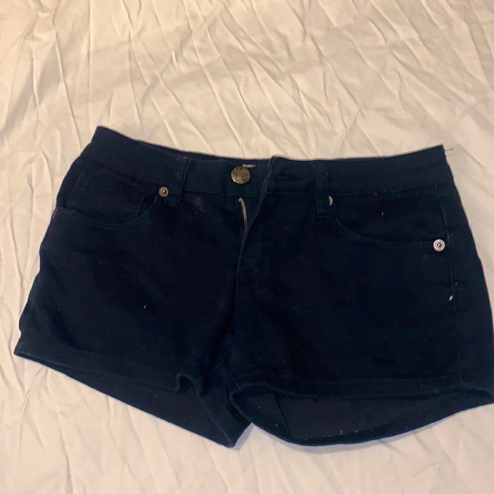 Black jean shorts
